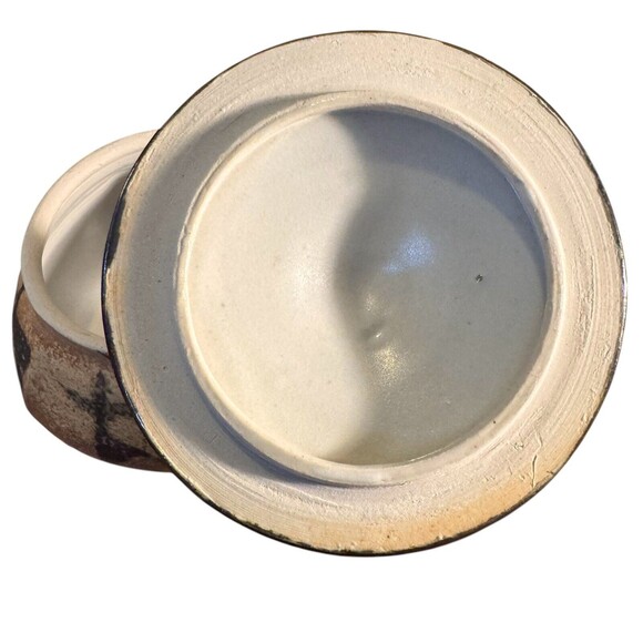 Art Pottery Jar with Lid Hand Made Signed by Ruth Conway wood fired Pottery 6” - Picture 16 of 16